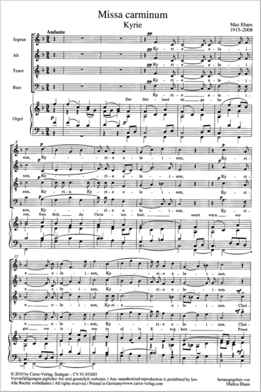 Missa carminum 4-Part scores gallery preview page 2