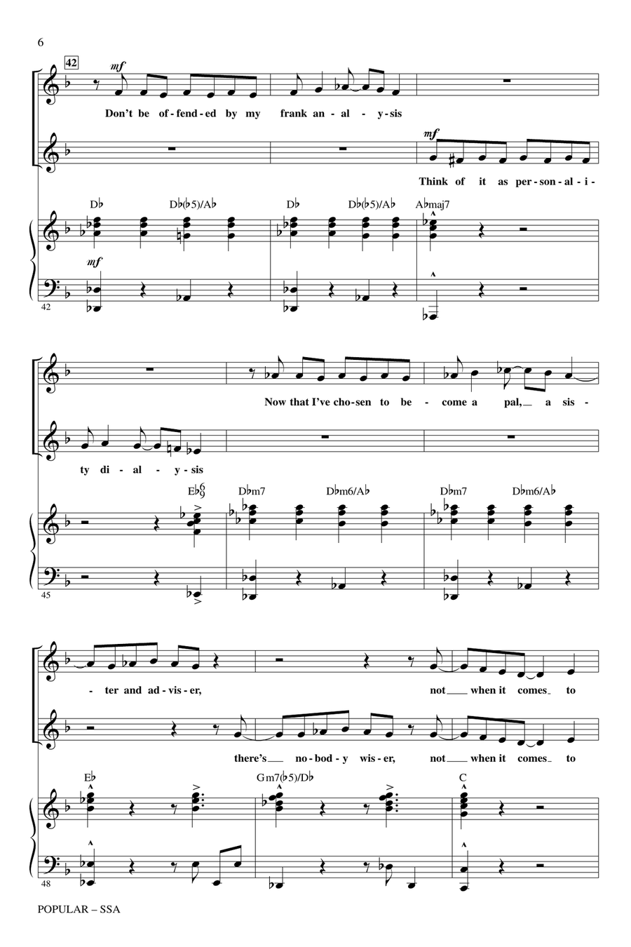 Popular (from Wicked) (arr. Mac Huff) SSA scores gallery preview page 5