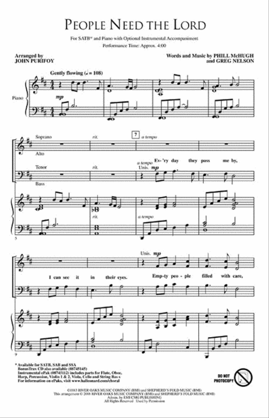 People Need the Lord Choir scores gallery preview page 2