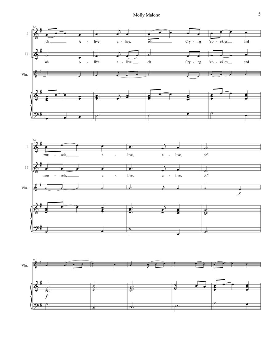 Molly Malone (Two-Part) 2-Part scores gallery preview page 5
