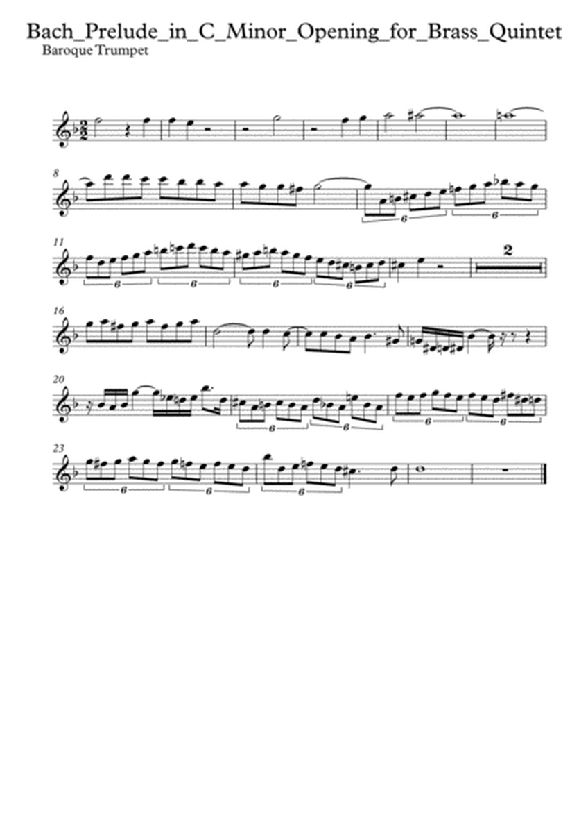 Prelude in C minor for brass quintet image number null