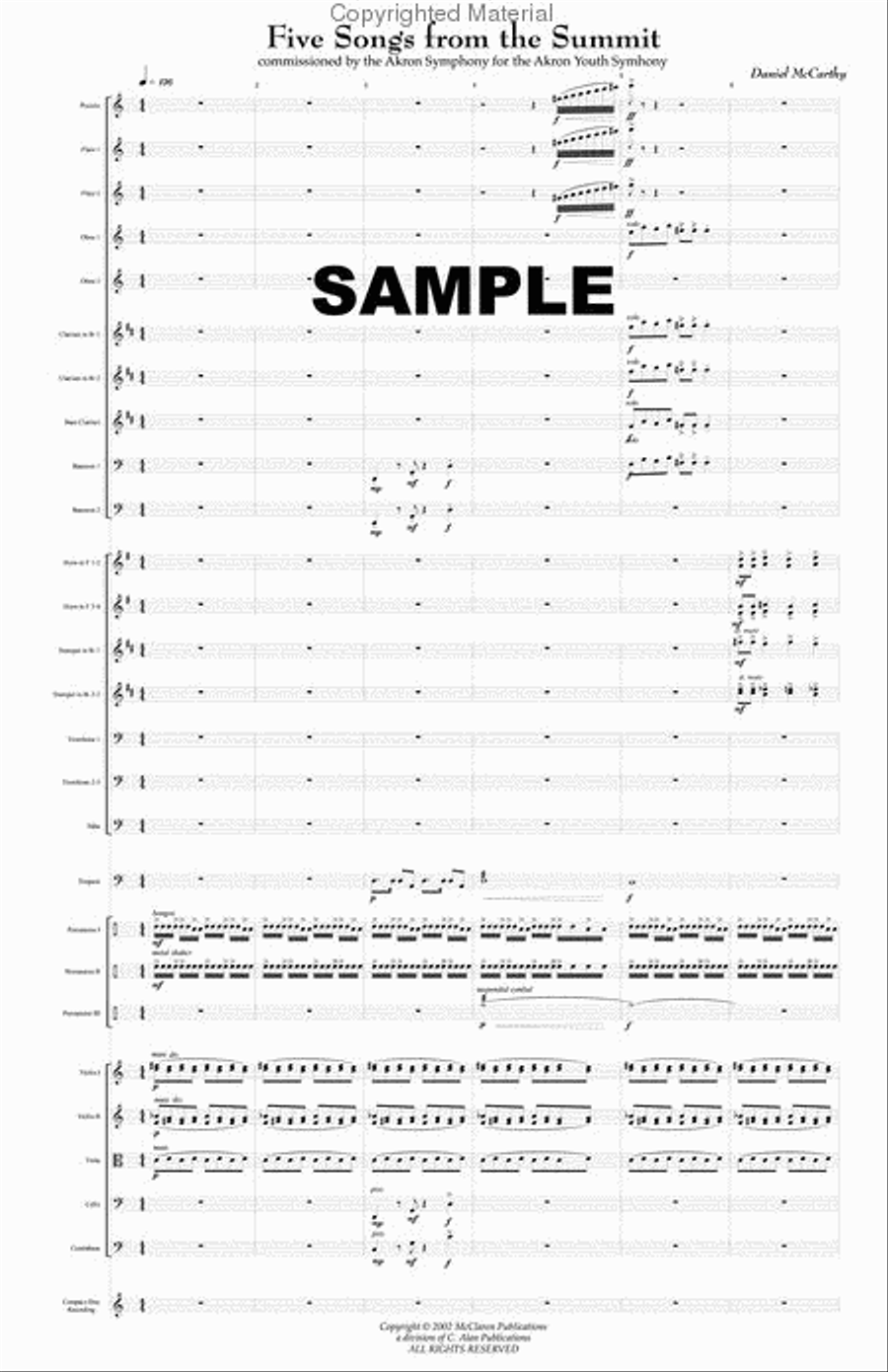 Five Songs from the Summit Full Orchestra scores gallery preview page 2
