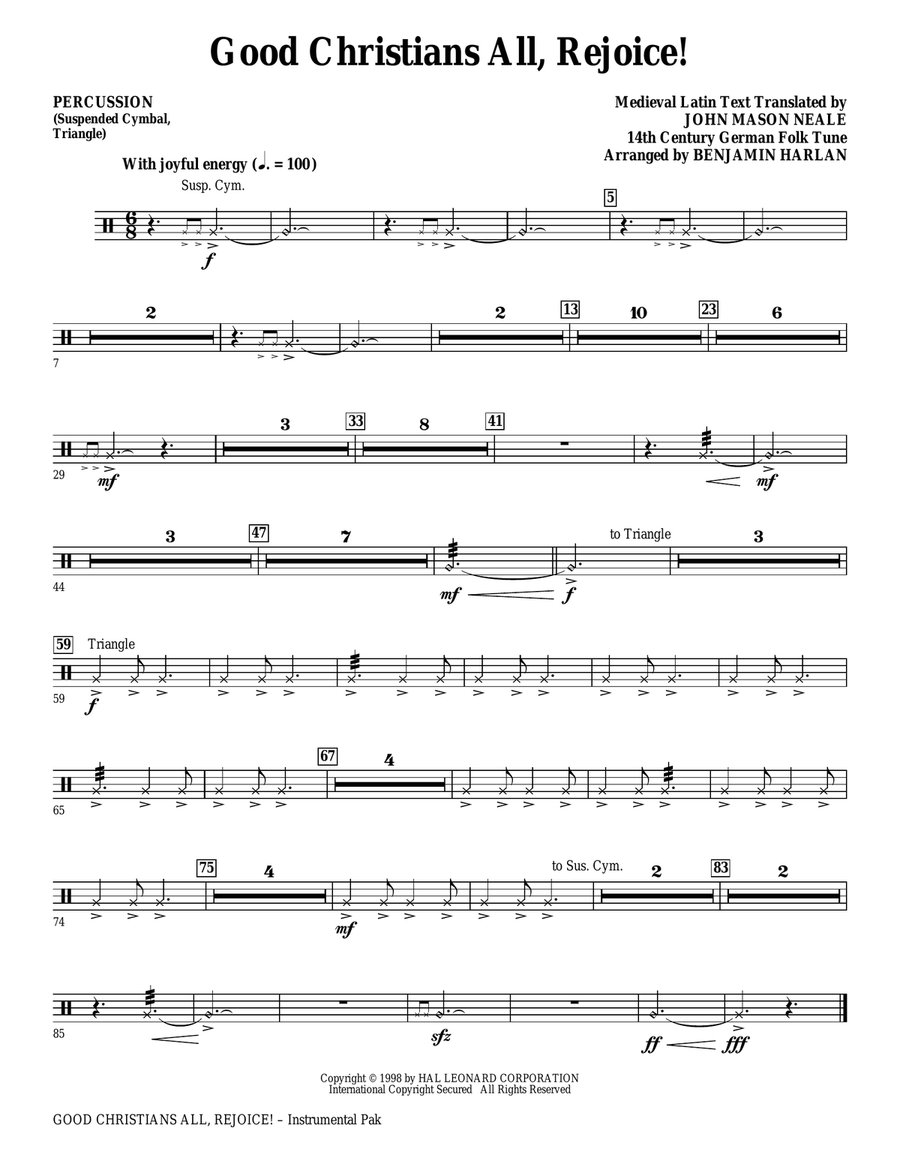 Good Christians All, Rejoice! - Percussion