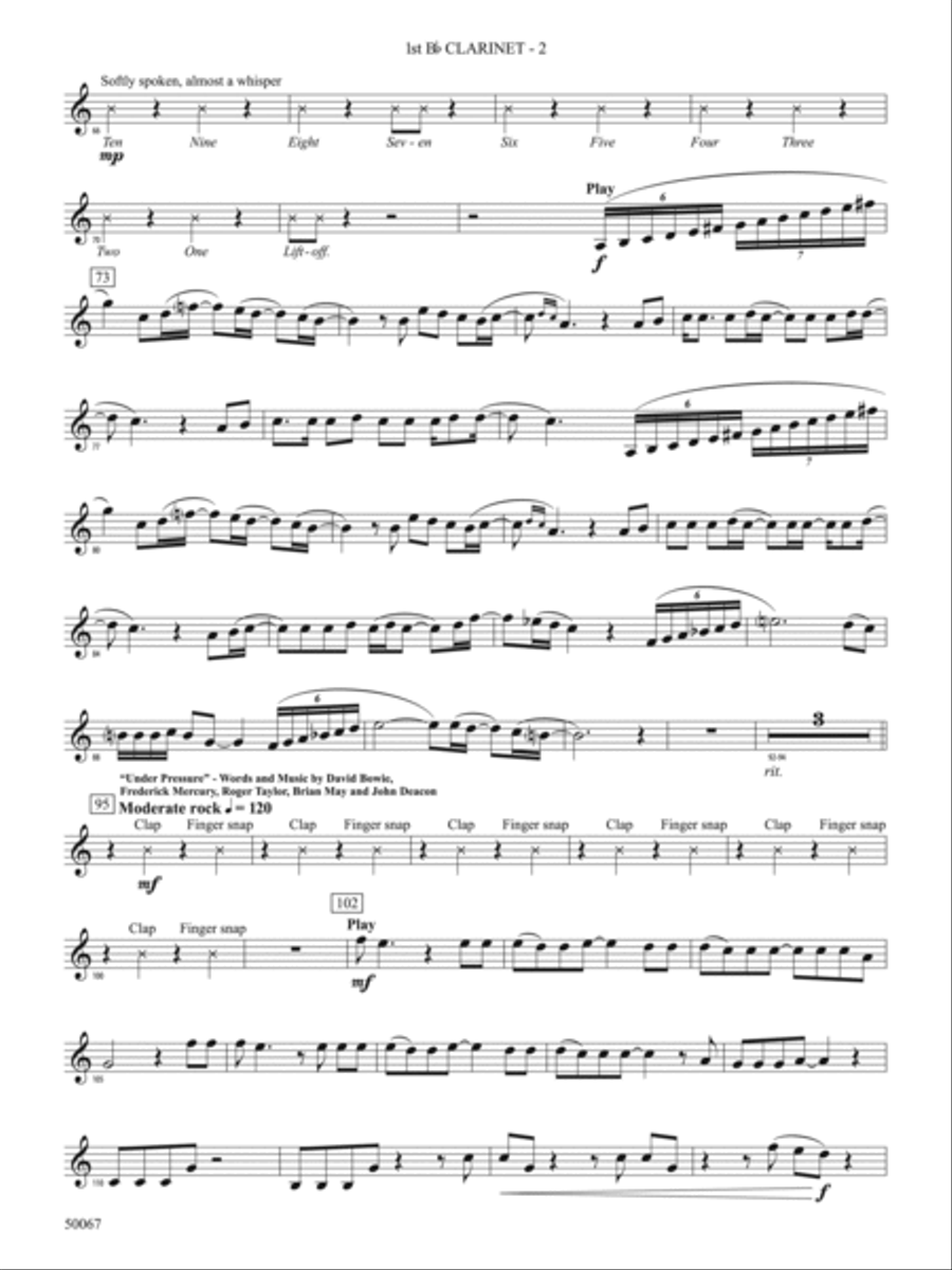 David Bowie: The Hits: 1st B-flat Clarinet Concert Band scores gallery preview page 2
