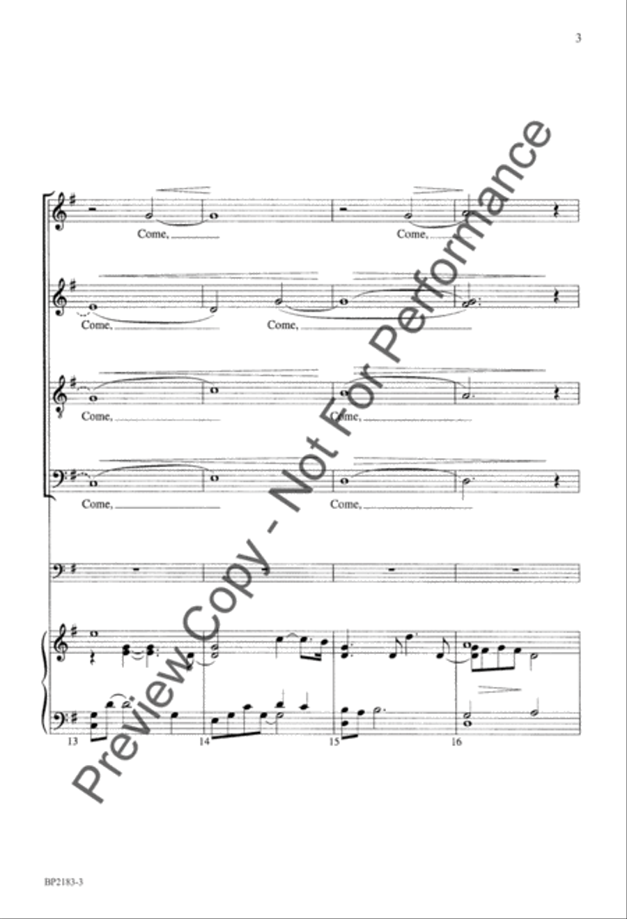 Come to Me 4-Part scores gallery preview page 4