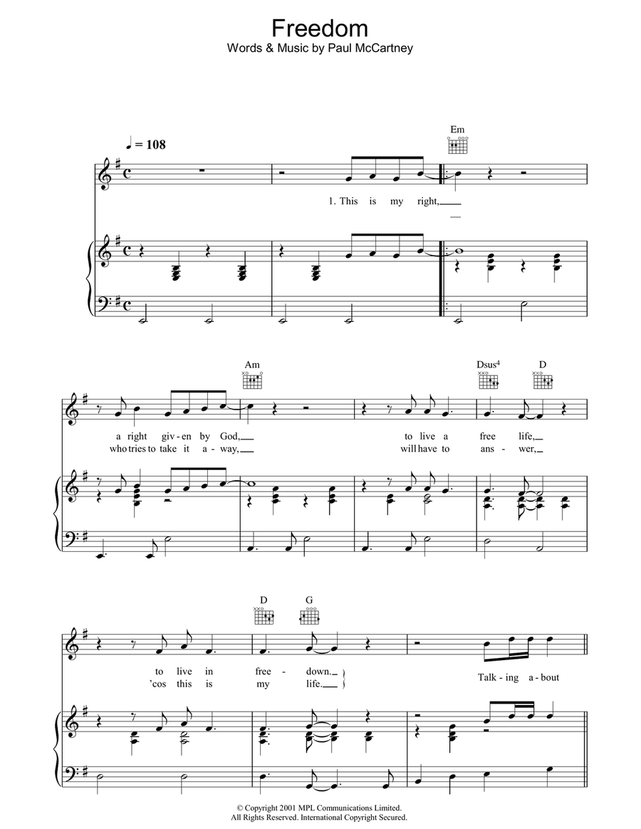 Freedom Freedom Acoustic Guitar scores gallery preview page 1
