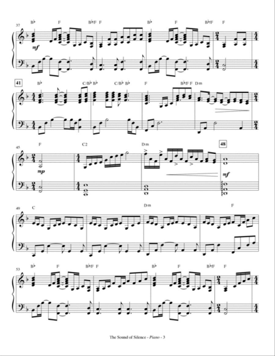 The Sound Of Silence (arr. Mark Hayes) - Piano Choir scores gallery preview page 3