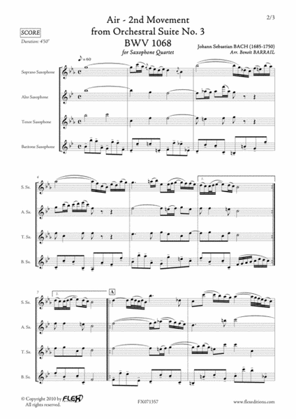 Air - 2nd Movement from Orchestral Suite No. 3 BWV 1068 image number null