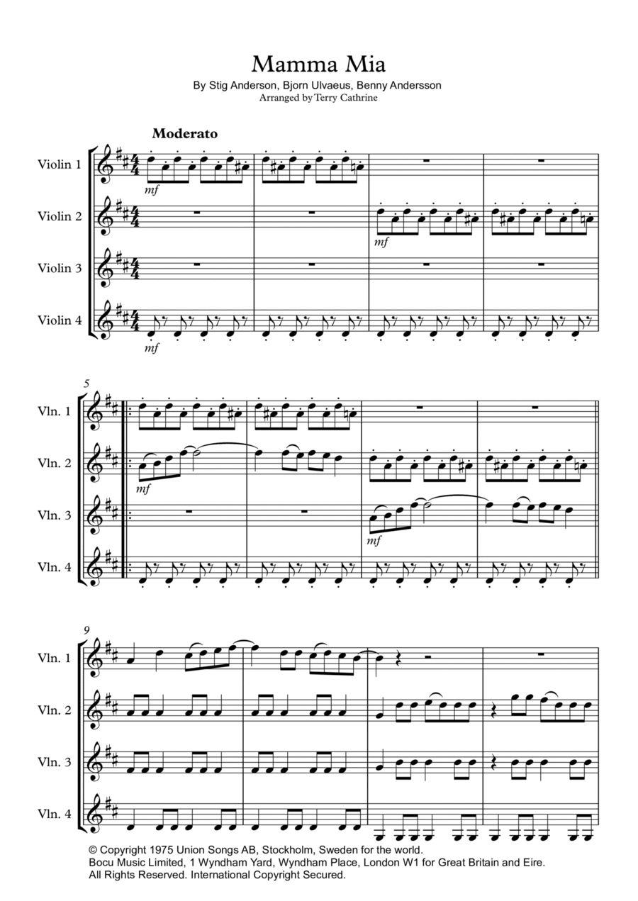 Mamma Mia Small Ensemble scores gallery preview page 1