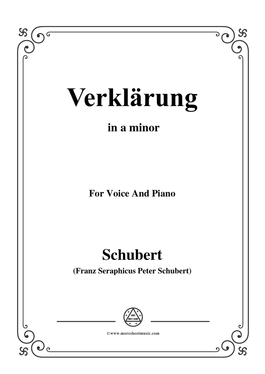Schubert-Verklärung,in a minor,for Voice&Piano