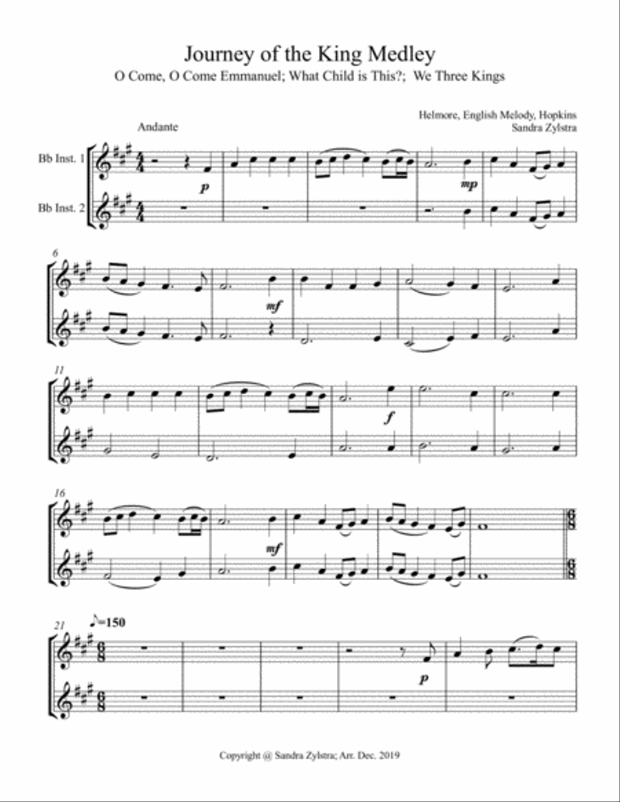 Journey Of The King (treble Bb instrument duet, parts only) Piano scores gallery preview page 1