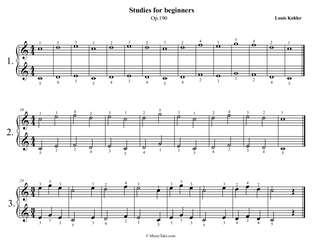 Kohler Studies for Beginners Op.190 No.1-12
