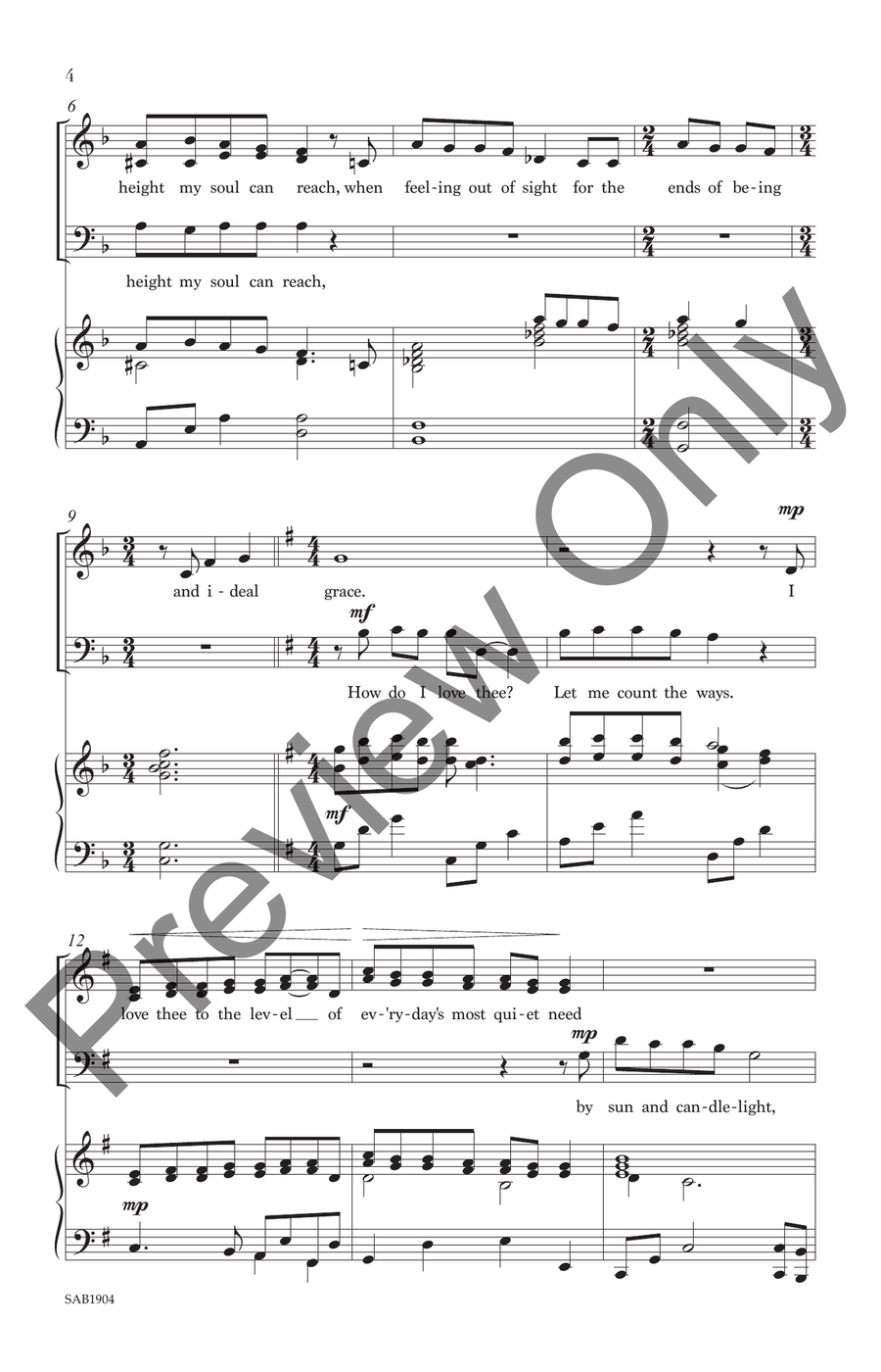 How Do I Love Thee? 3-Part scores gallery preview page 3