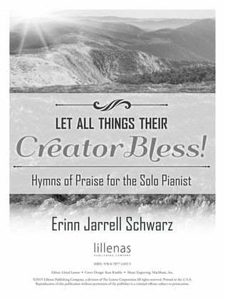 Book cover for Let All Things Their Creator Bless!