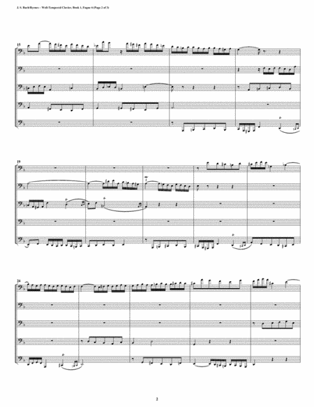Fugue 06 from Well-Tempered Clavier, Book 1 (Euphonium-Tuba Quintet) image number null