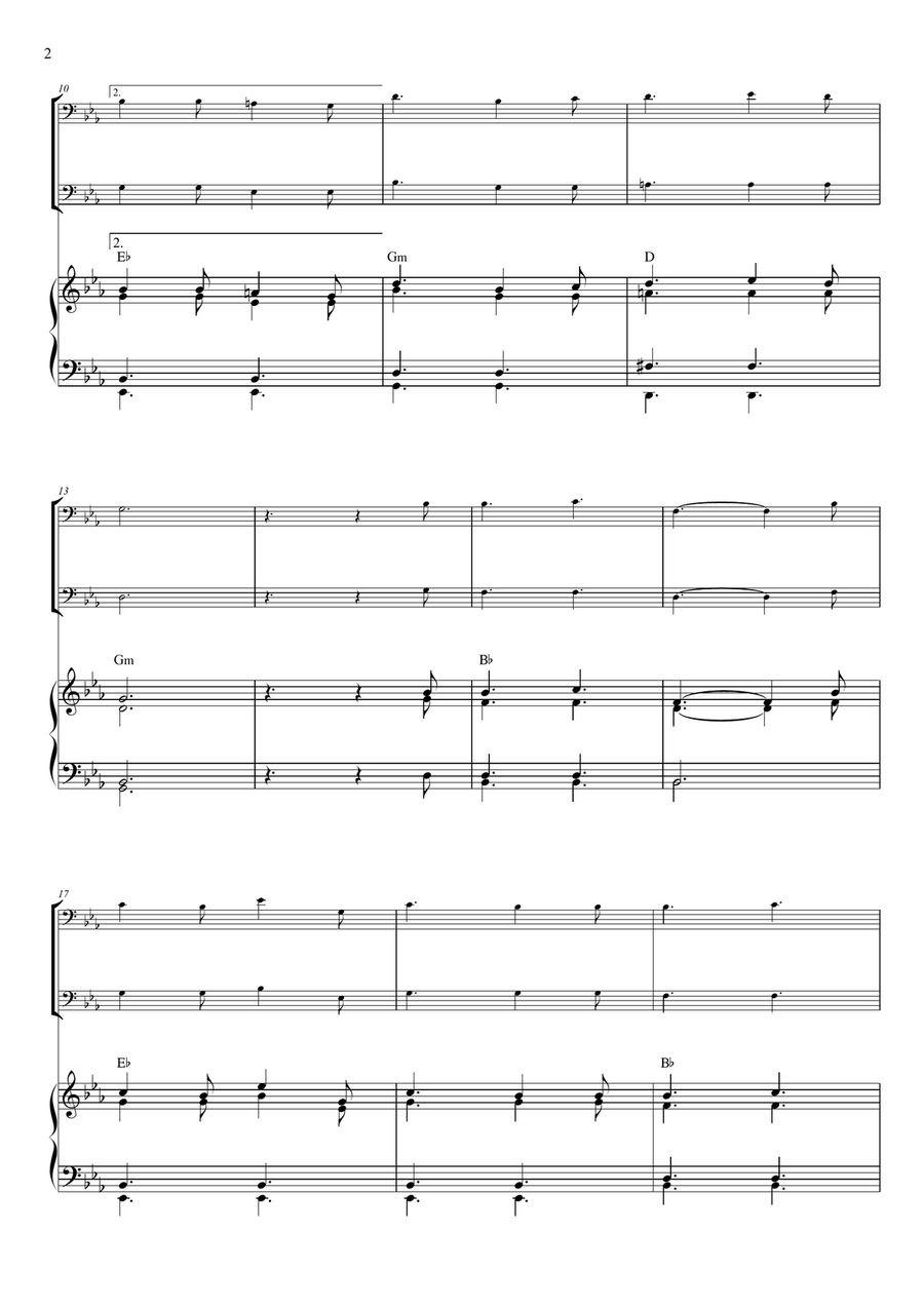 O Holy Night Trombone Duet scores gallery preview page 2