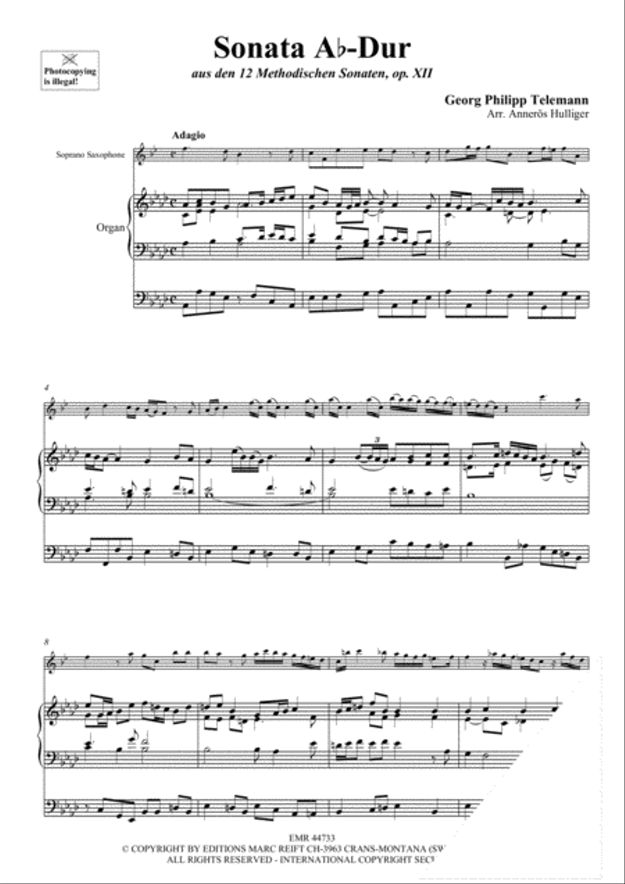 Sonata Ab-Dur Soprano Saxophone scores gallery preview page 3