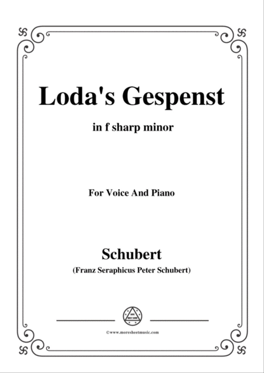 Schubert-Loda’s Gespenst,in f sharp minor,D.150,for Voice and Piano Voice Solo scores gallery preview page 1