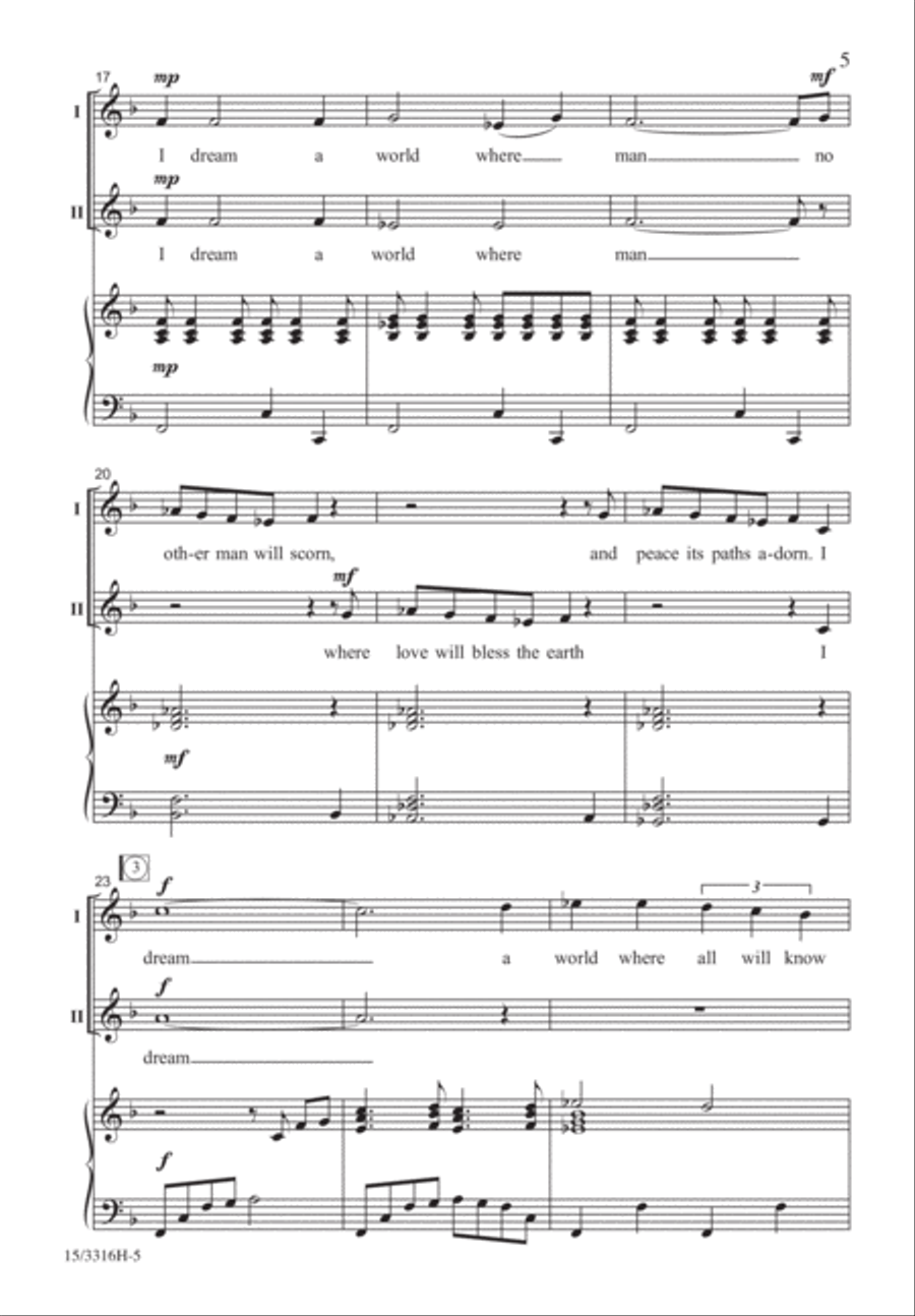 I Dream a World 2-Part scores gallery preview page 4