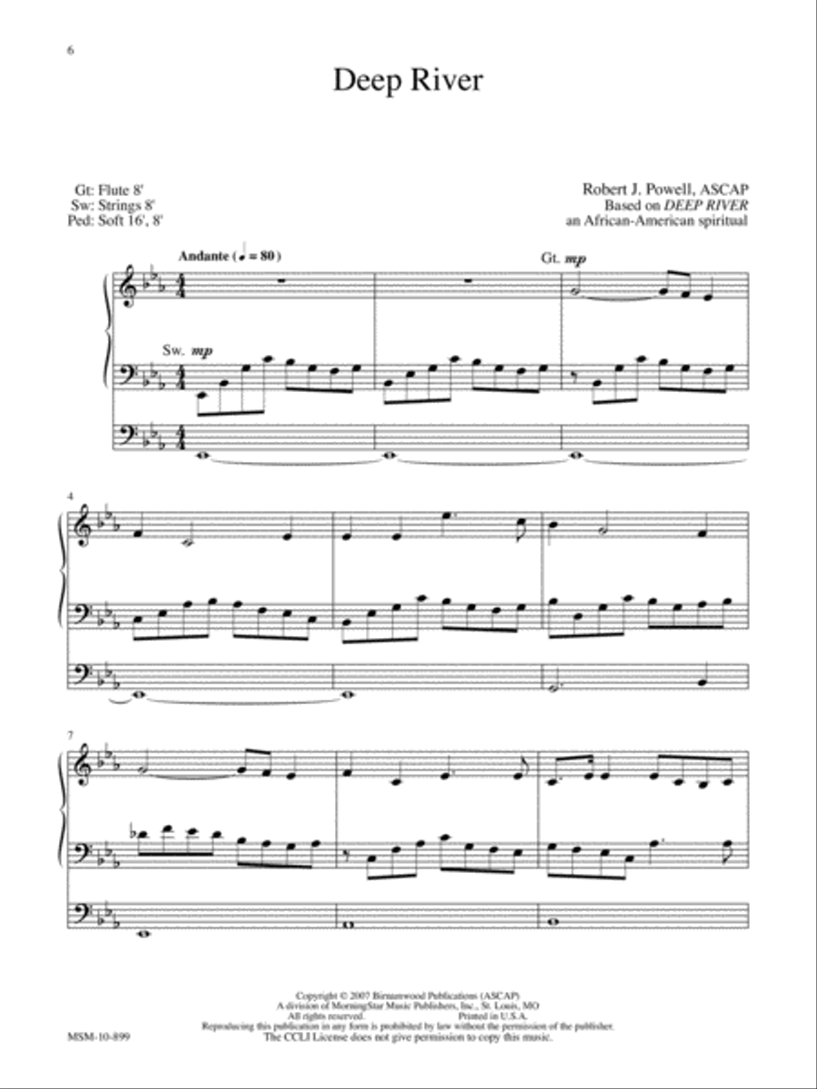 Deep River Organ scores gallery preview page 1