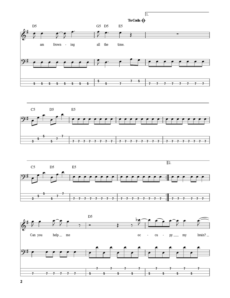 Paranoid Bass Guitar Tablature scores gallery preview page 2