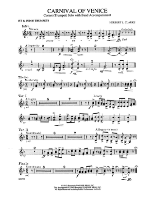 Carnival of Venice (Cornet (Trumpet) Solo with Band Accompaniment): 1st & 2nd B-flat Trumpets