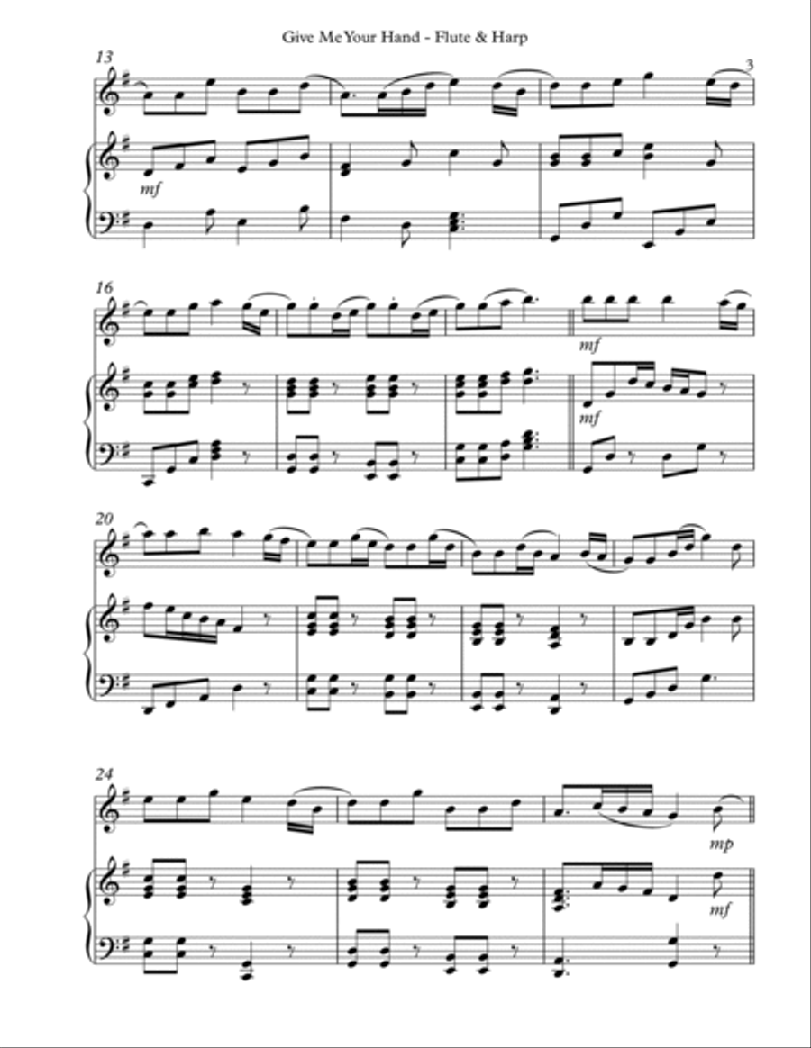 Give Me Your Hand, Duet for Flute & Harp image number null
