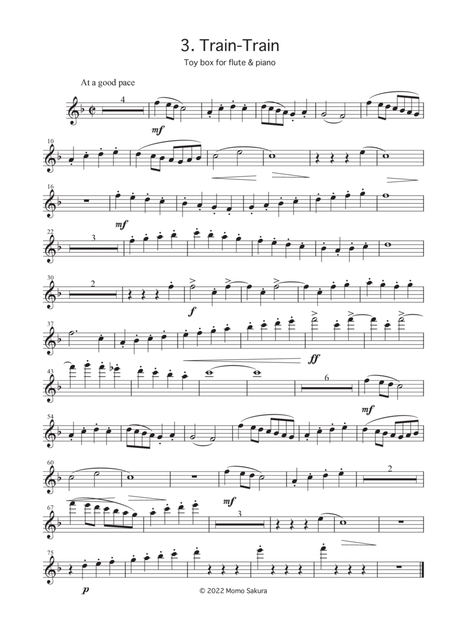 3. Train-Train ~Toy Box for Flute and Piano~ Flute Solo scores gallery preview page 1