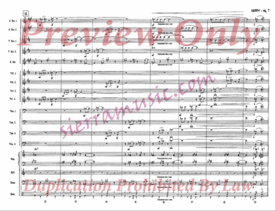 Happy (from One Foot in the Swamp) Jazz Ensemble scores gallery preview page 8