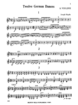 Haydn: Twelve German Dance (Score & Parts, arranged)
