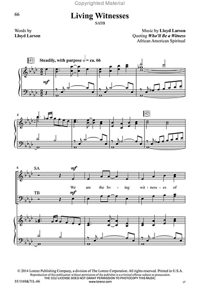 Witness - SATB Score with Performance CD image number null