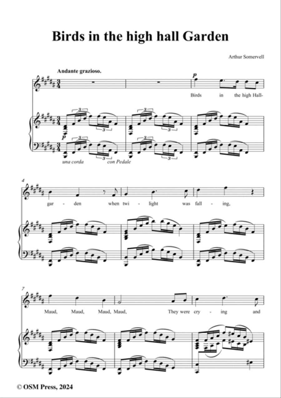 Somervell-Birds in the high hall Garden,in B Major Voice scores gallery preview page 2