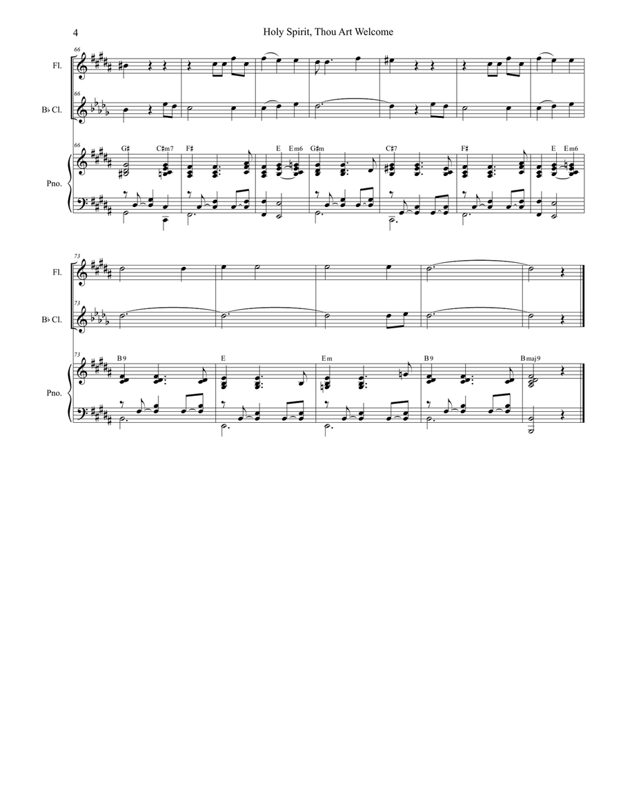 Holy Spirit, Thou Art Welcome Woodwind Duet scores gallery preview page 4