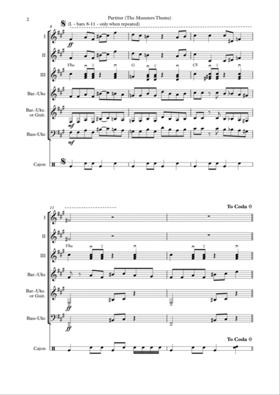 The Munsters Theme Ukulele scores gallery preview page 2