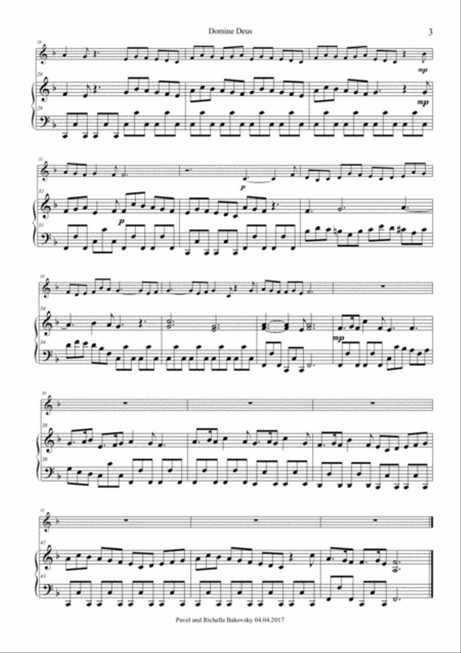A. Vivaldi: Gloria RV 589: Domine Deus and Laudamus Te for Horn and Piano/Organ Horn scores gallery preview page 5
