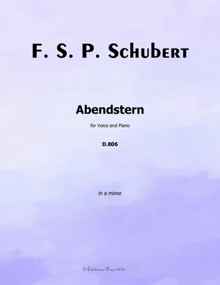Book cover for Abendstern, by Schubert, in a minor