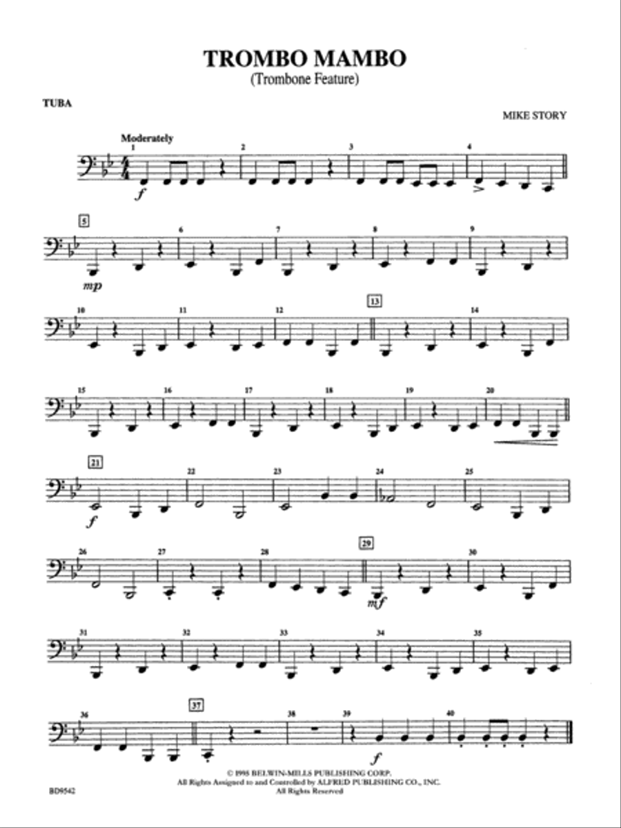 Trombo Mambo (Trombone Feature): Tuba Concert Band scores gallery preview page 1