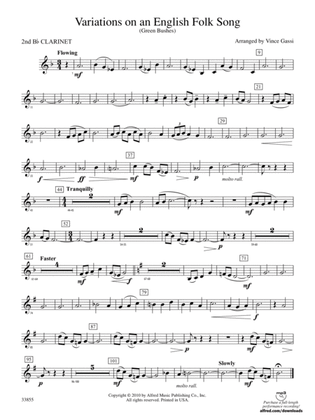 Variations on an English Folk Song: 2nd B-flat Clarinet
