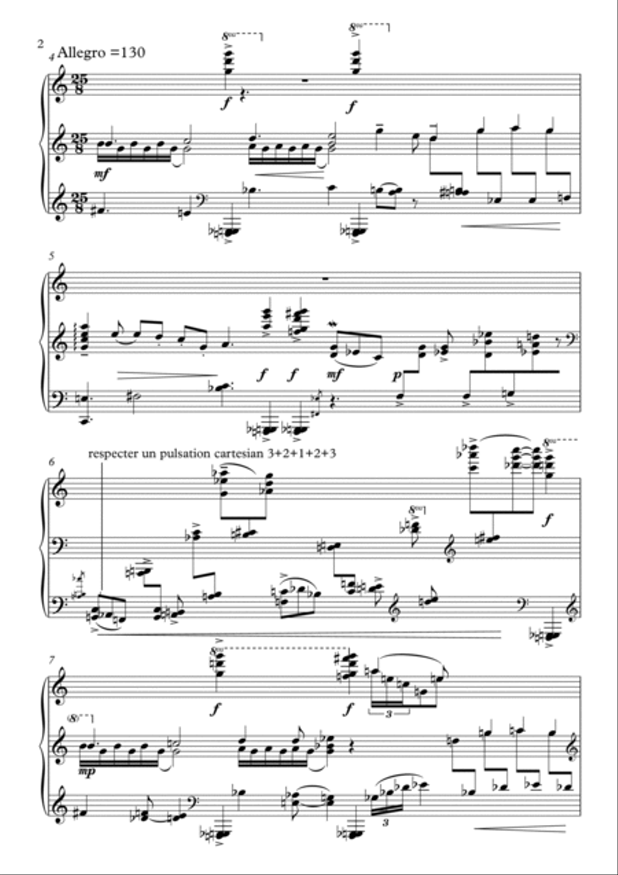Danse sur le vitre (Valle mbi xham) for piano AELFIOR EDITIONS Piano Solo scores gallery preview page 2