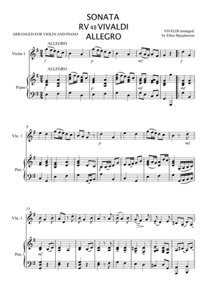 Allegro by Vivaldi arranged for Violin and Piano