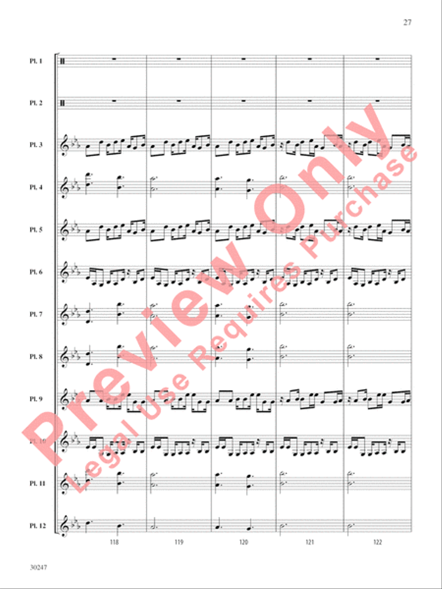 Clapping Music Variations Percussion Ensemble scores gallery preview page 28