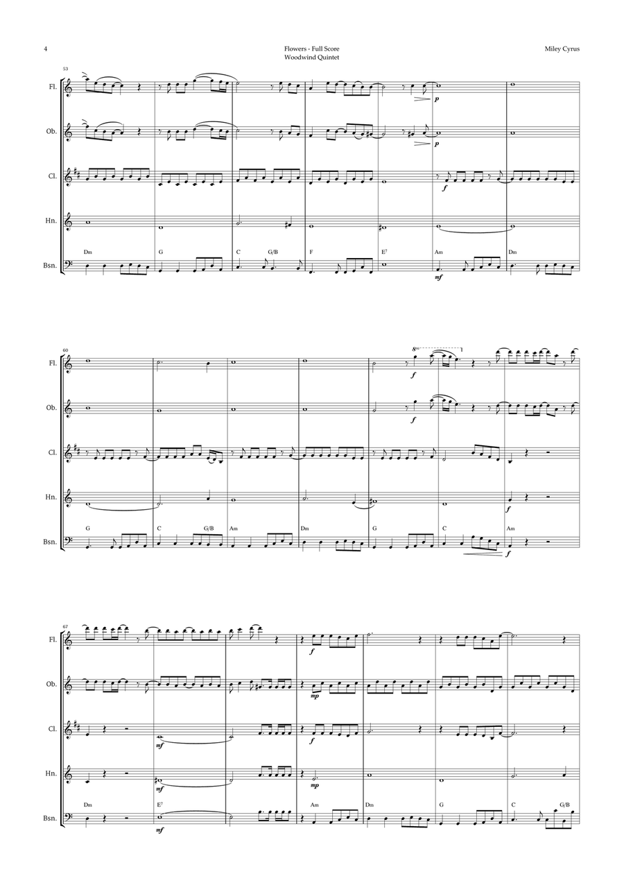 Flowers Woodwind Quintet scores gallery preview page 4