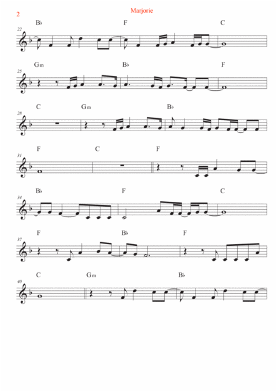 Marjorie Flute Solo scores gallery preview page 2
