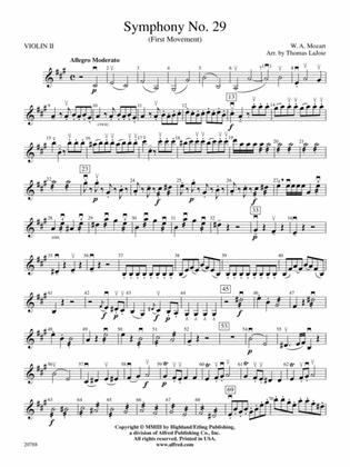 Symphony No. 29 (1st Movement): 2nd Violin