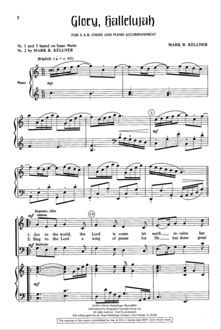 Glory, Hallelujah Glory, Hallelujah 3-Part scores gallery preview page 2