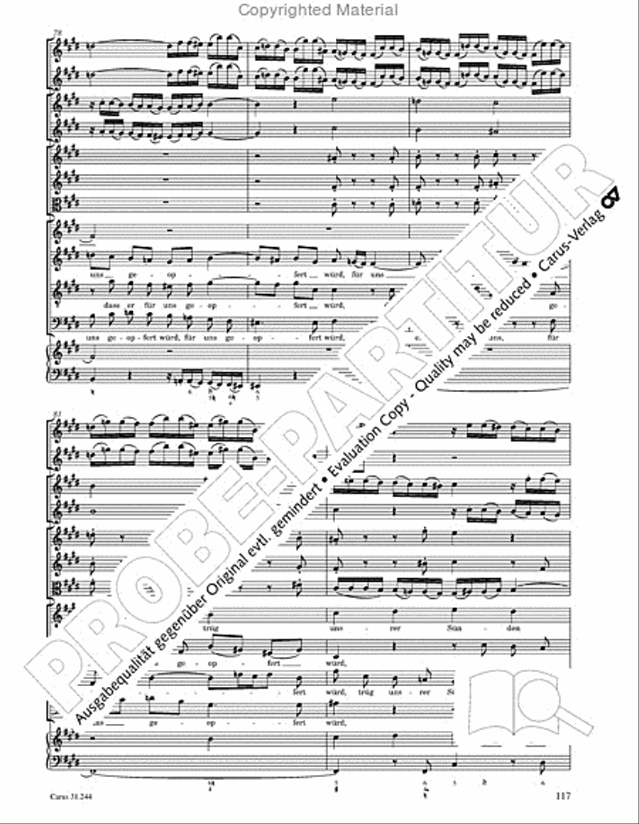 St. Matthew Passion (Matthaus-Passion) 4-Part scores gallery preview page 119