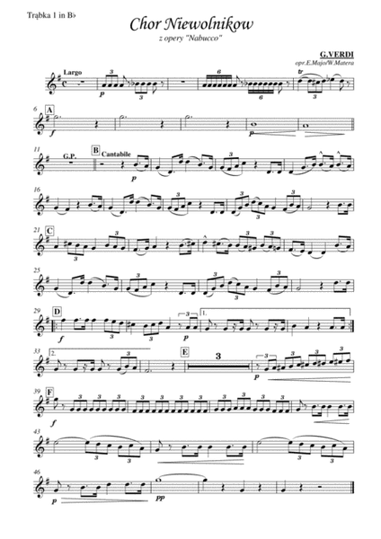 Giuseppe Verdi - Va Pensiero for Brass Quintet