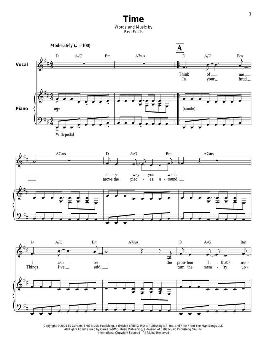 Time Time Piano scores gallery preview page 1