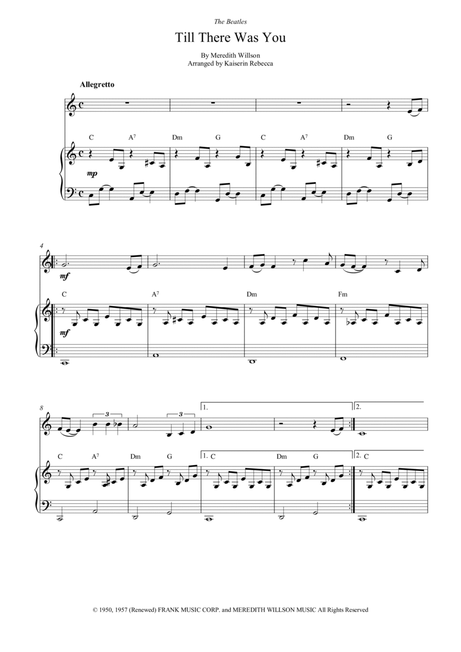 Till There Was You Till There Was You Piano scores gallery preview page 1