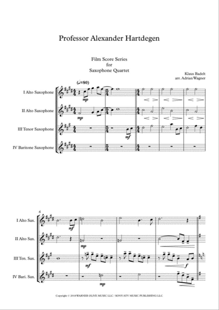 The Time Machine Saxophone Quartet scores gallery preview page 3
